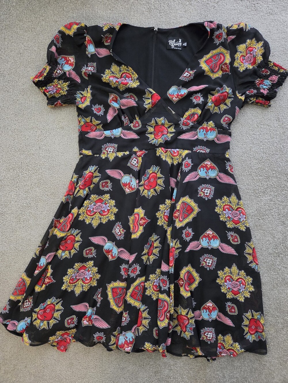 Sz XL Hell Bunny Amias HEART Dress